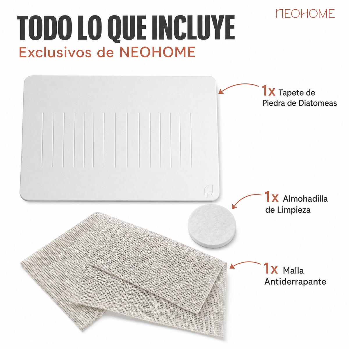 Tapete de baño de Piedra de tierra de Diatomeas - (Stratto Blanco)