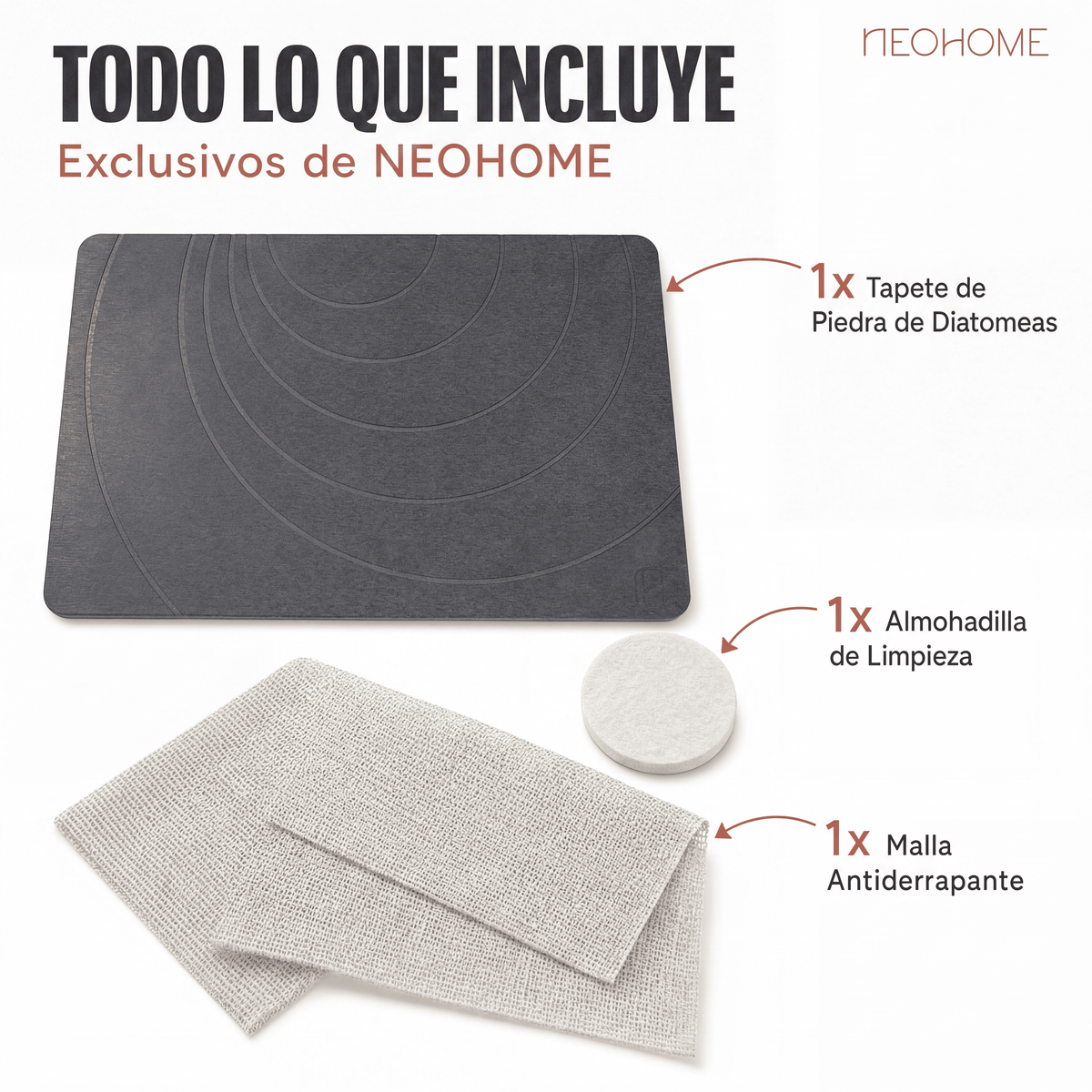 Tapete de baño de Piedra de tierra de Diatomeas - (Espiralia Gris Oscuro)