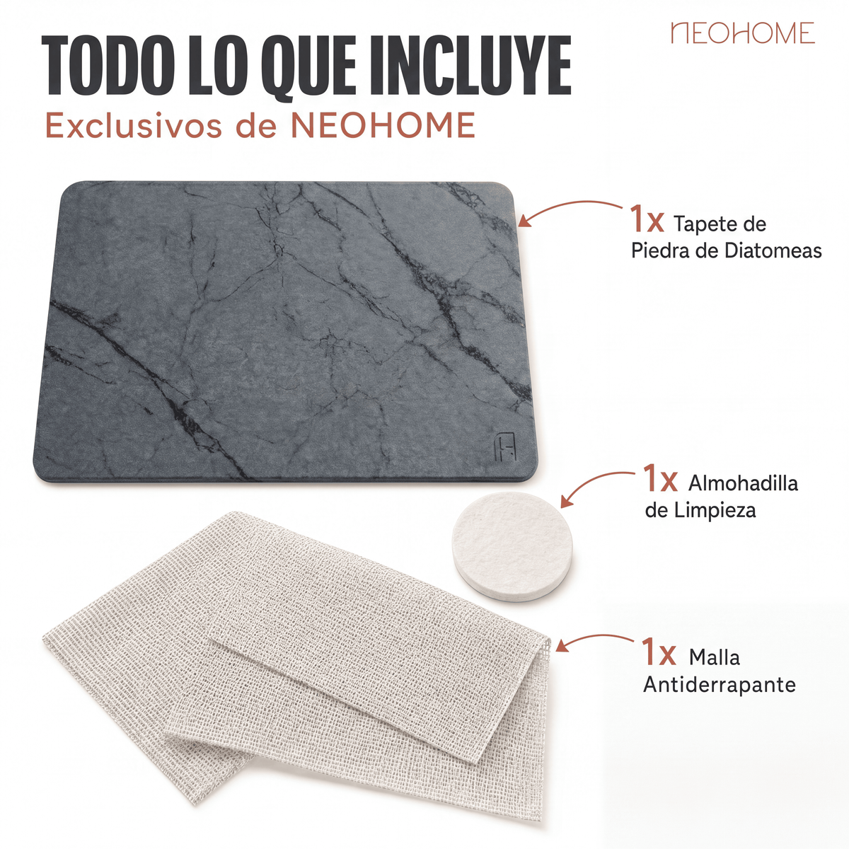 Tapete de baño de Piedra de tierra de Diatomeas - (Mármol Gris Oscuro)