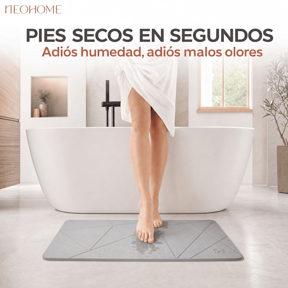 Tapete de baño de Piedra de tierra de Diatomeas - (Arcadia Gris)