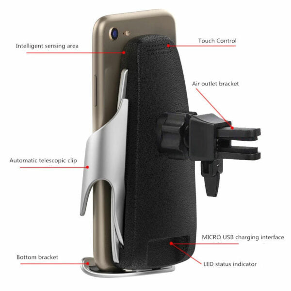 Cargador Inalámbrico Para Auto De 10W Carga Rápida