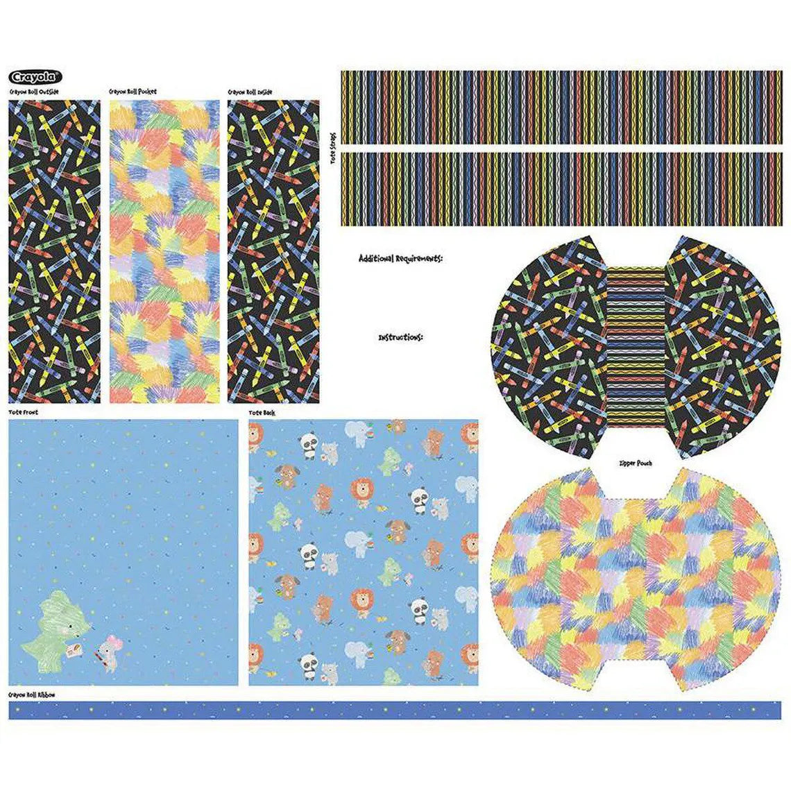 Panel Crayola Bolsa tote, rollo de crayolas y estuche 90 x 110 cm