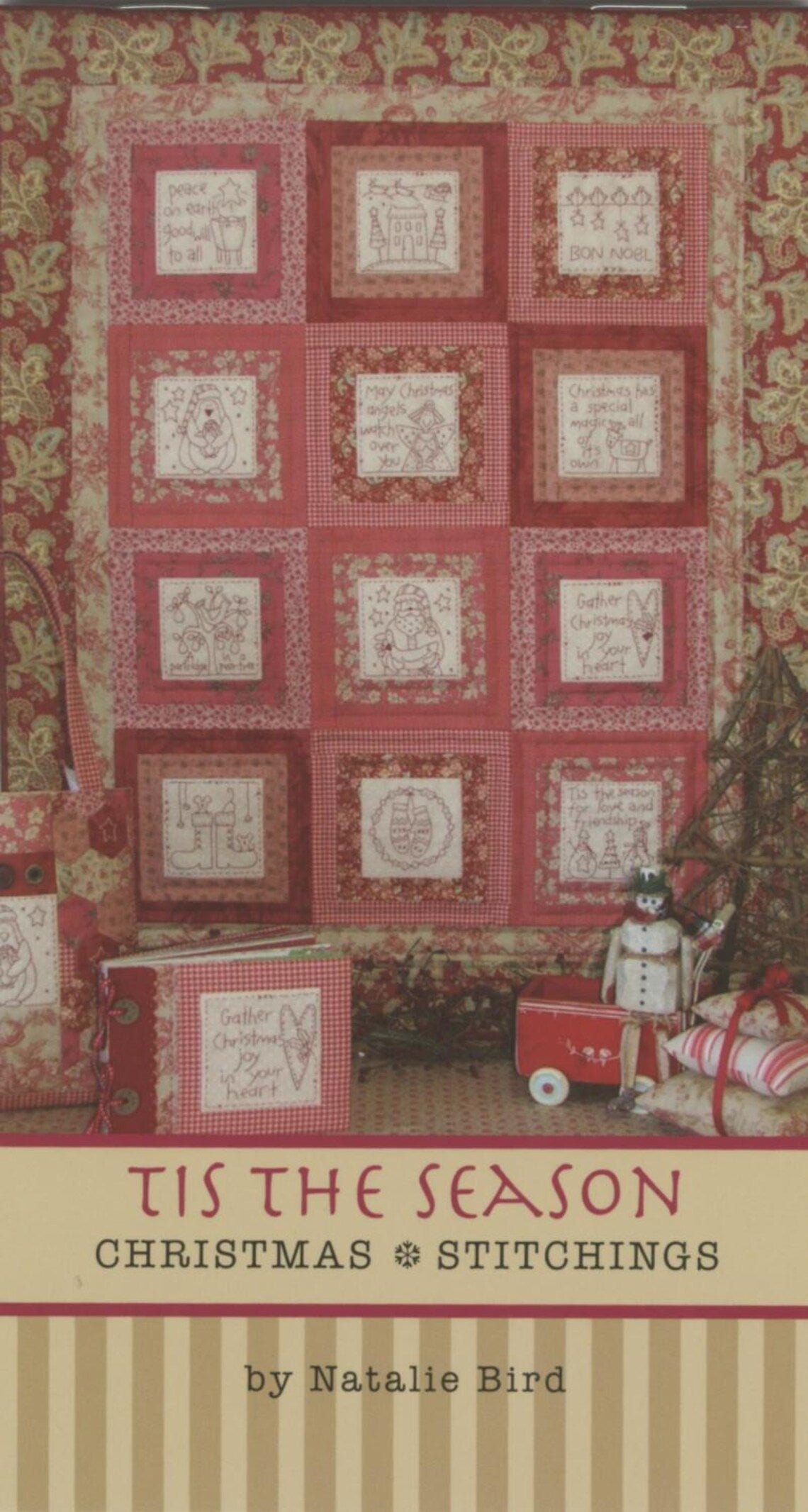 Libro de patrones de bordado navideño Ya es la Estación de Natalie Bird