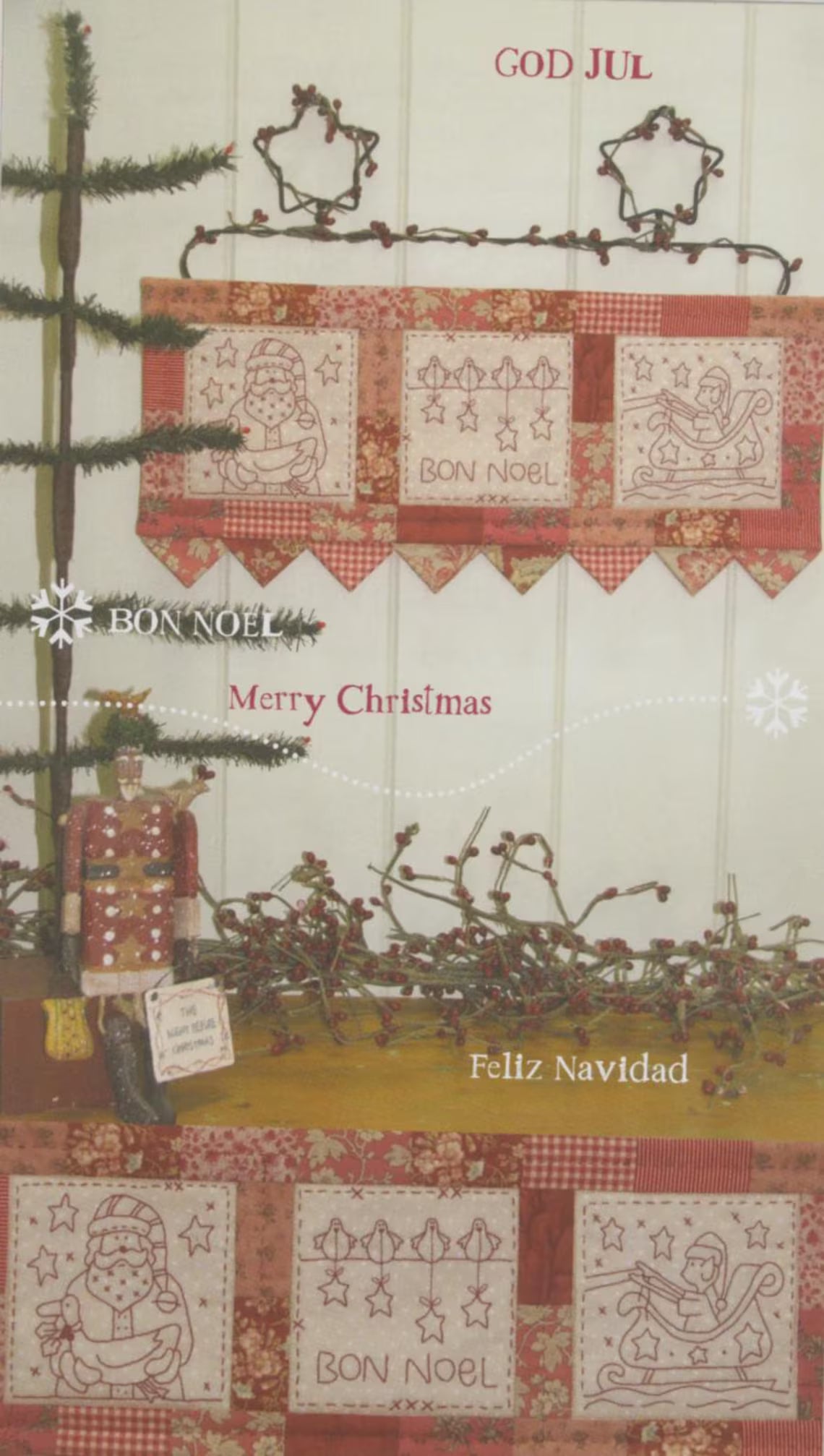 Libro de patrones de bordado navideño Ya es la Estación de Natalie Bird