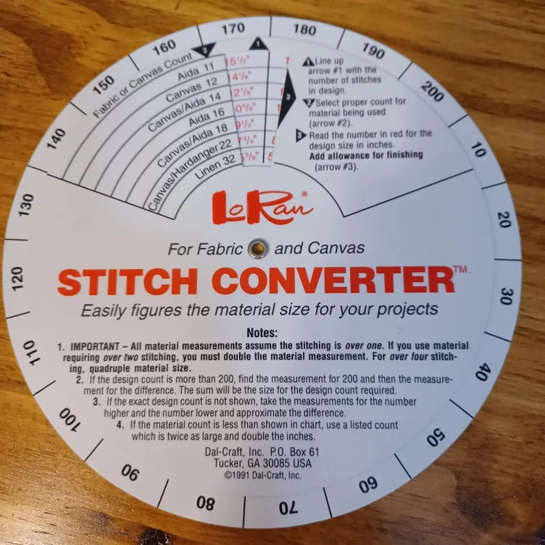 Círculo para calcular puntadas y tamaño de tela de tus proyectos de bordado