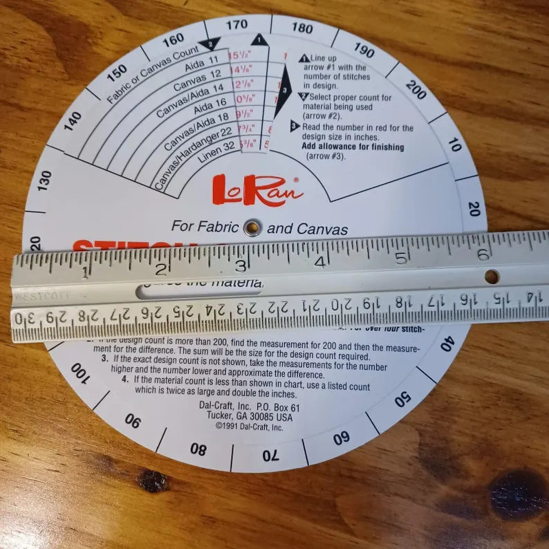 Círculo para calcular puntadas y tamaño de tela de tus proyectos de bordado