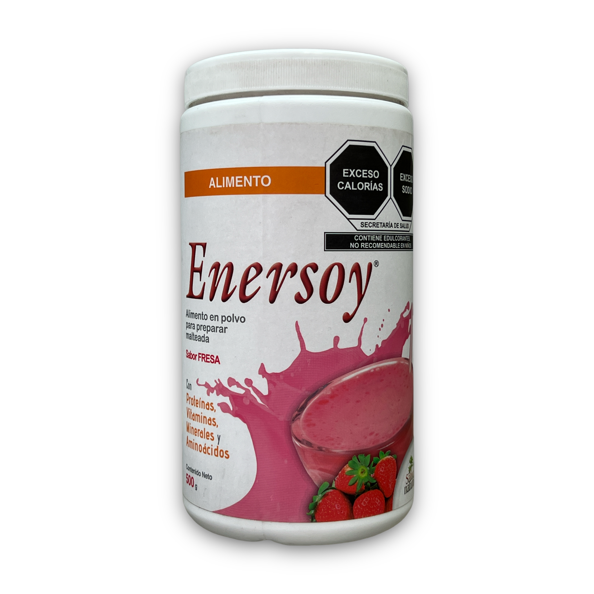 PROTEINA ENERSOY MALTEADA DE FRESA 500 GR SALUD NATURAL