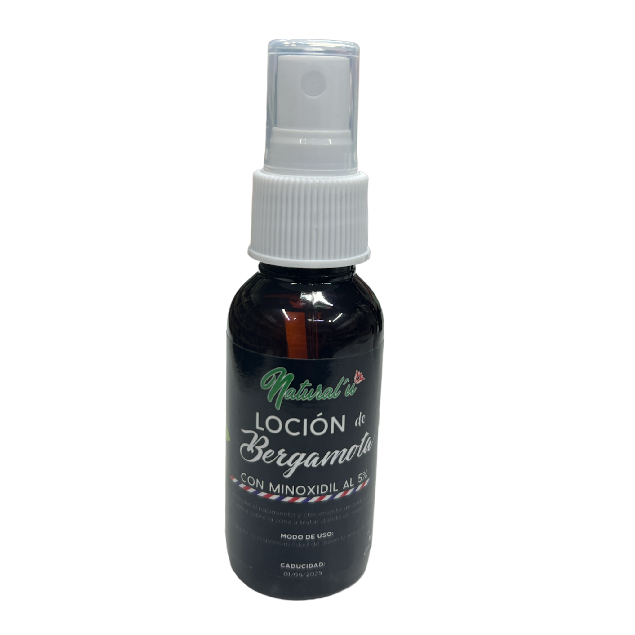 LOCION DE BERGAMOTA C/ MINOXIDIL AL 5% C/60 ML NATURALU Y SIR BEARD