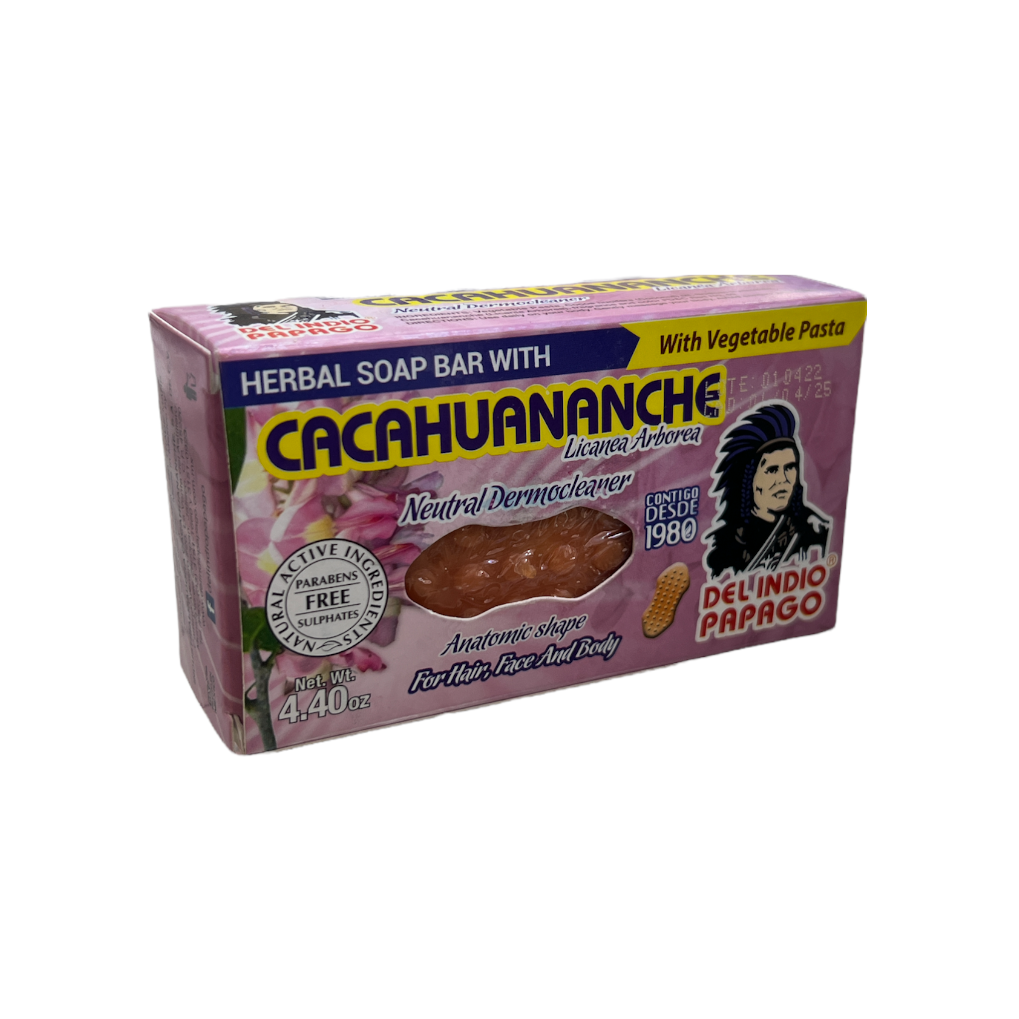 JABON CACAHUANANCHE DERMOLIMPIADOR NEUTRO C/125 GR DEL INDIO PAPAGO