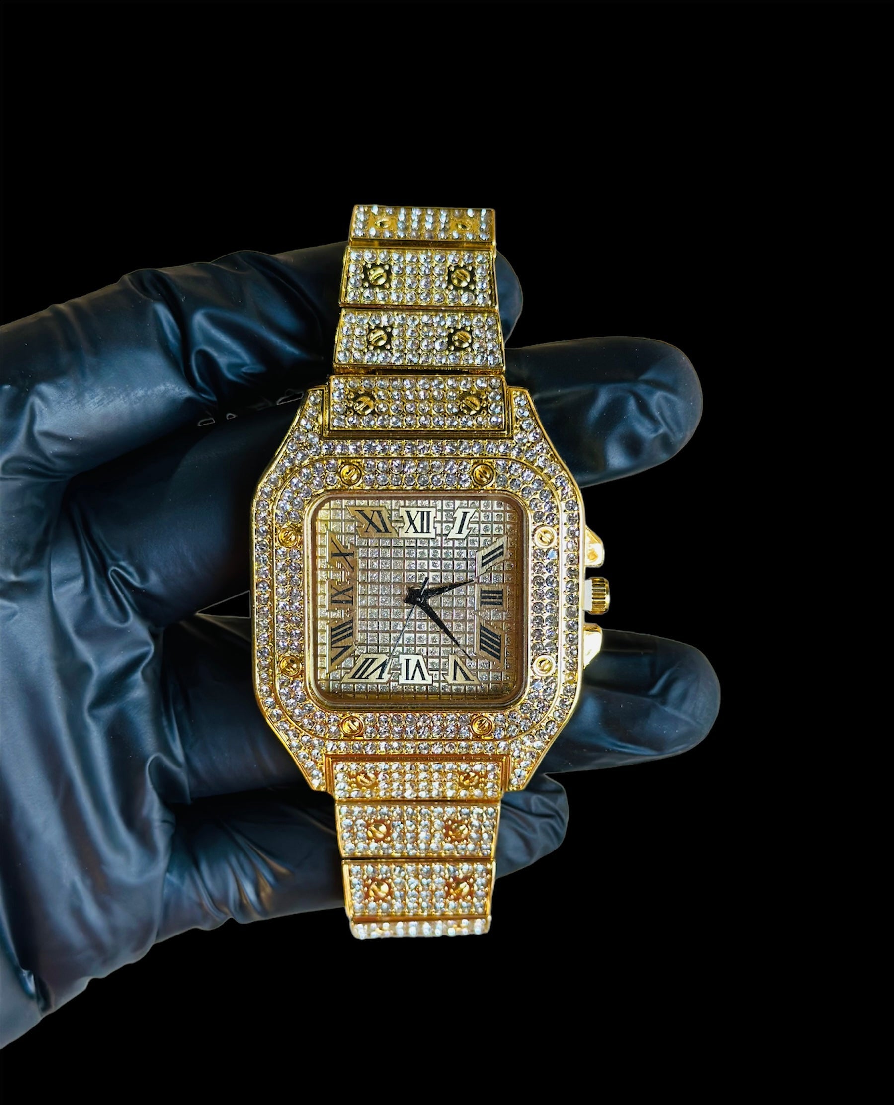 Reloj Crtr Full Iced Dorado