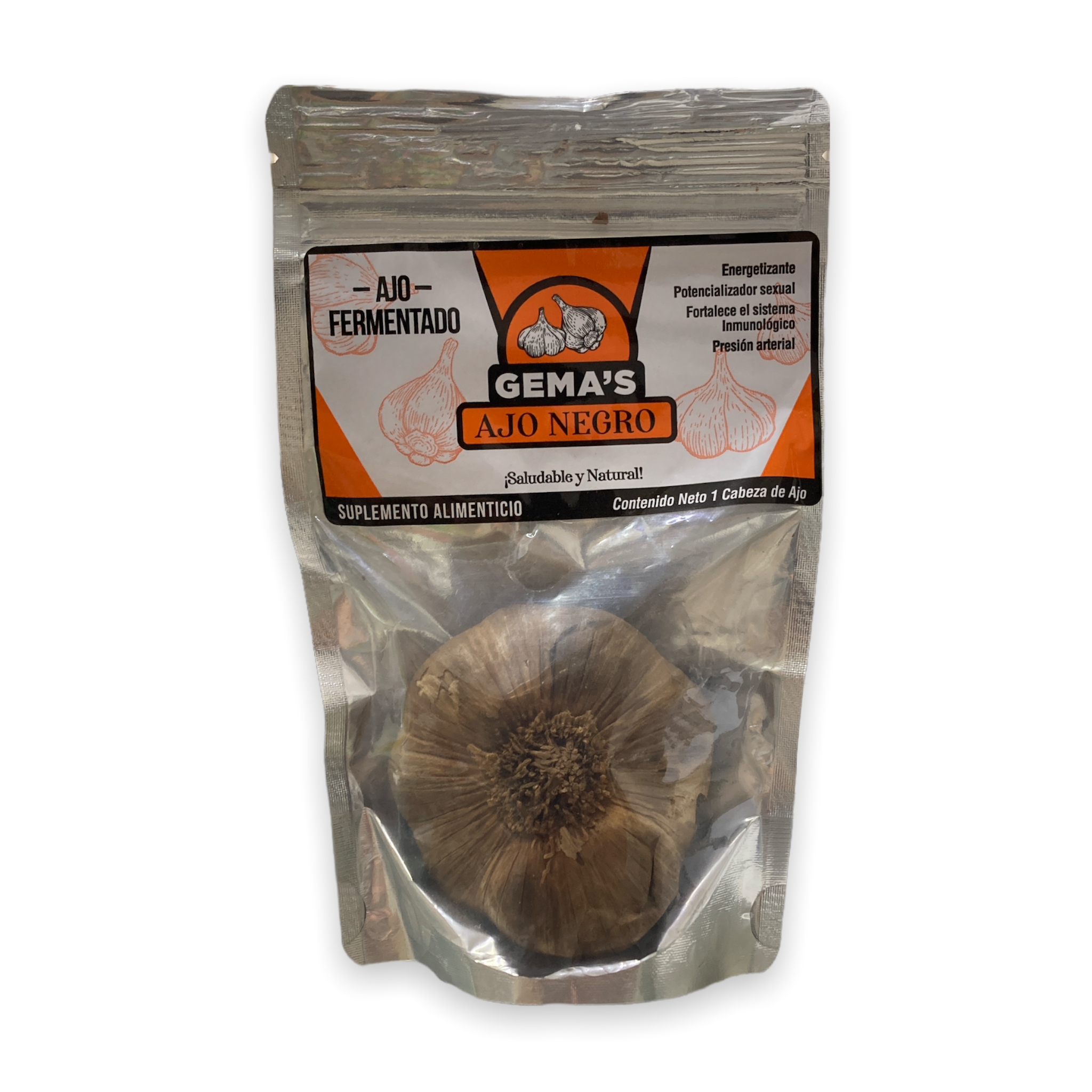 CABEZA DE AJO NEGRO ( GRANDE ) FERMENTADO  GEMAS