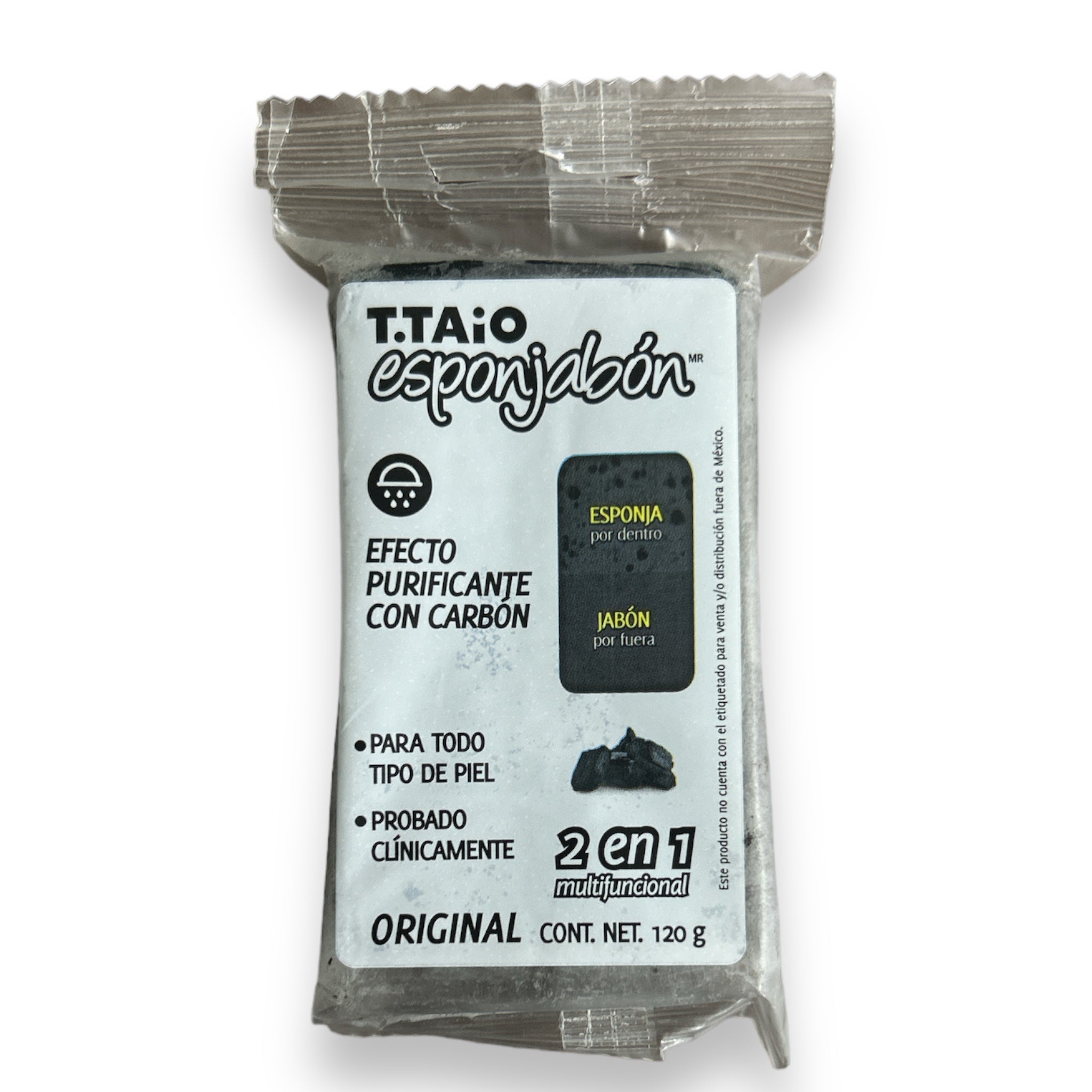 JABON ESPONJABON CARBON C/120 GRS T.TAIO