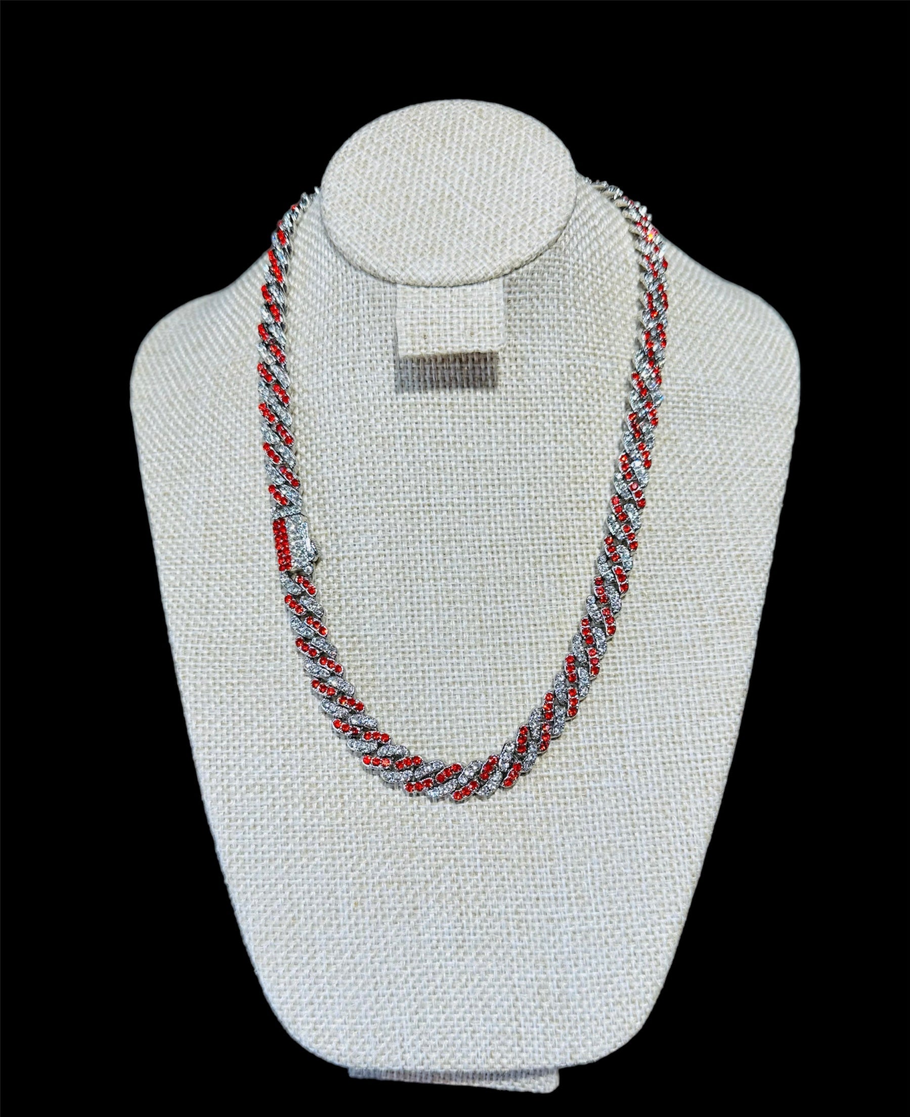 Cadena Cubana Zirconias 8 mm 45 cm