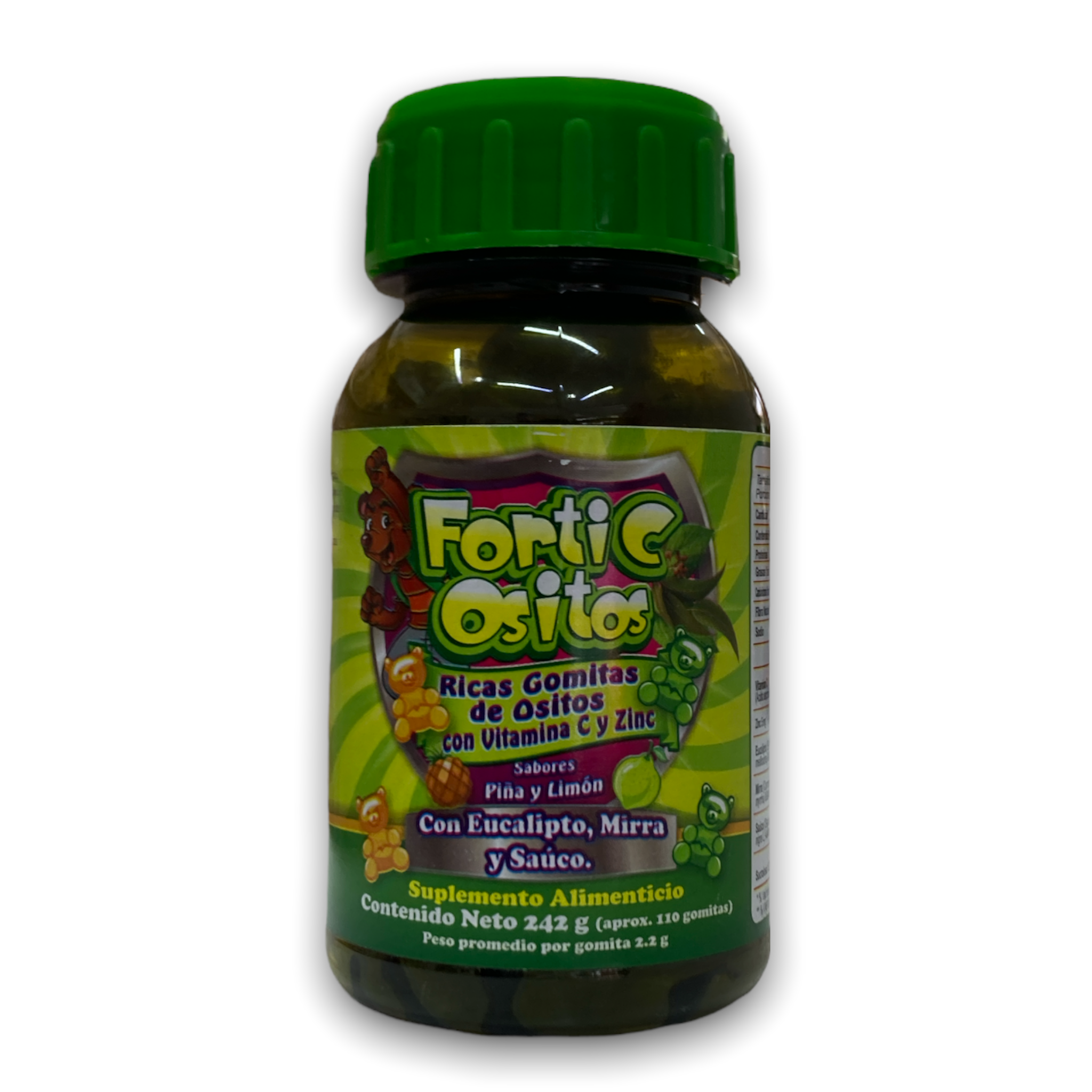 GOMITAS FORTI  OSITOS VERDE Y ROJA C/110 NATUTECH