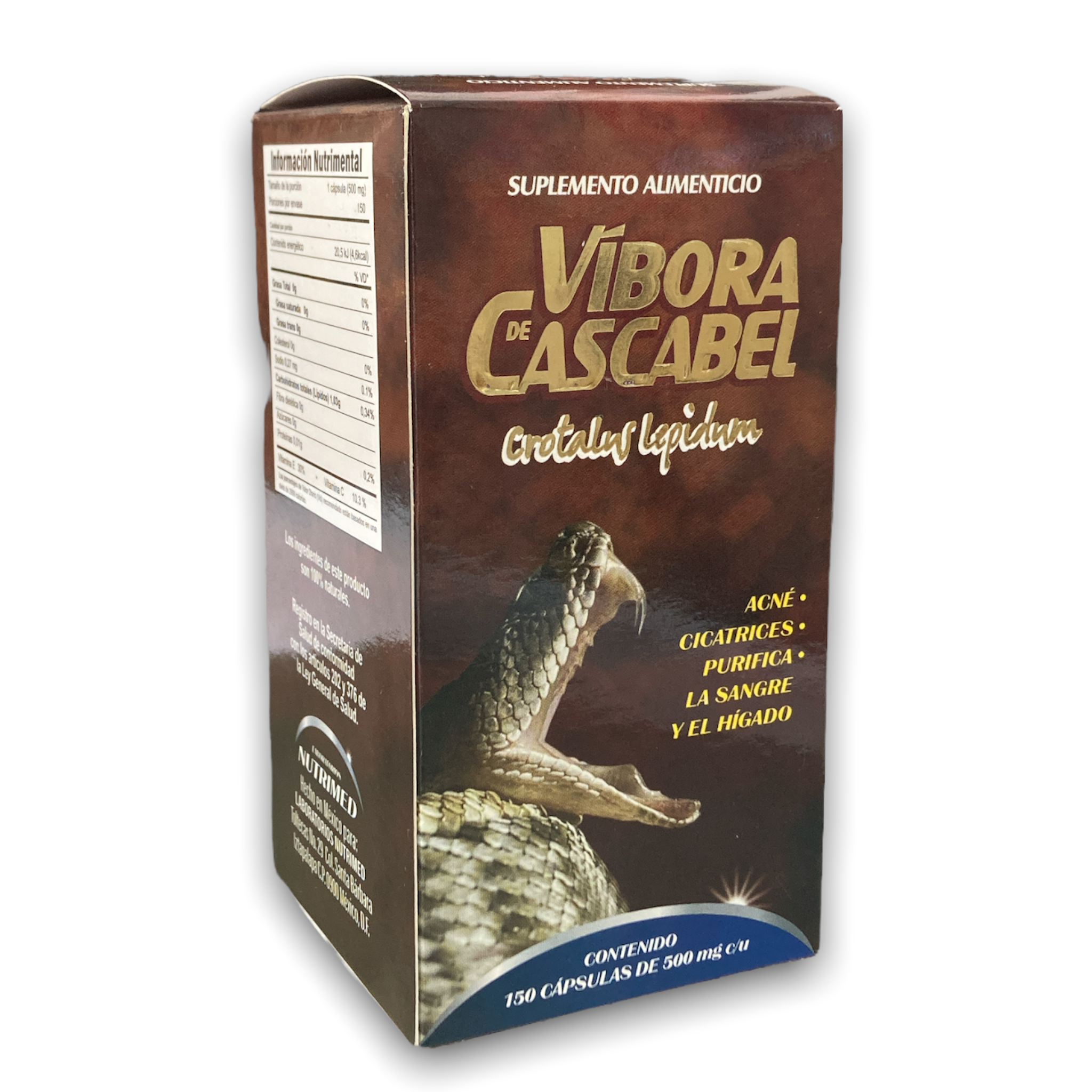 CAP VIBORA DE CASCABEL C/150 NUTRIMED