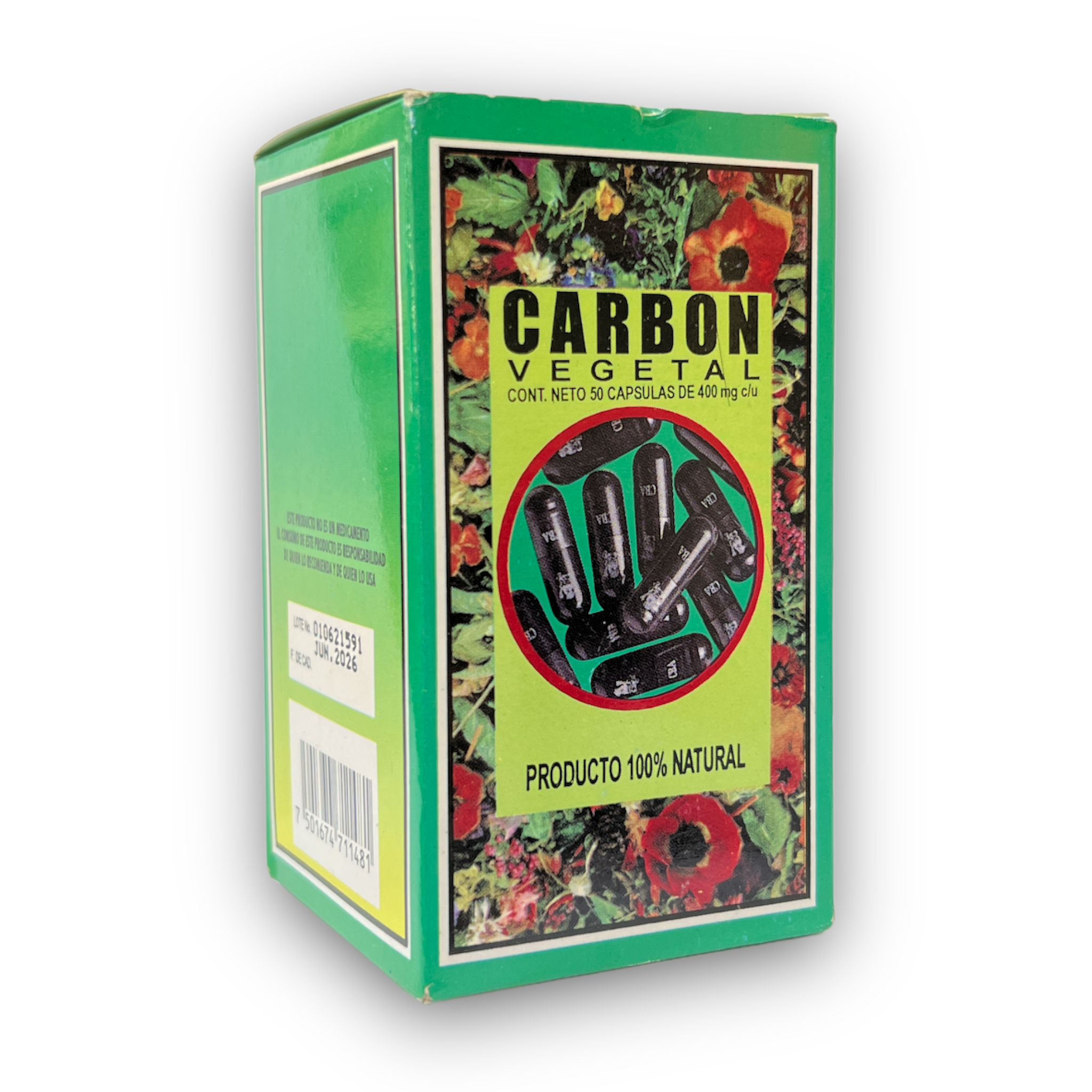 CAP CARBON VEGETAL C/50 AZTECA