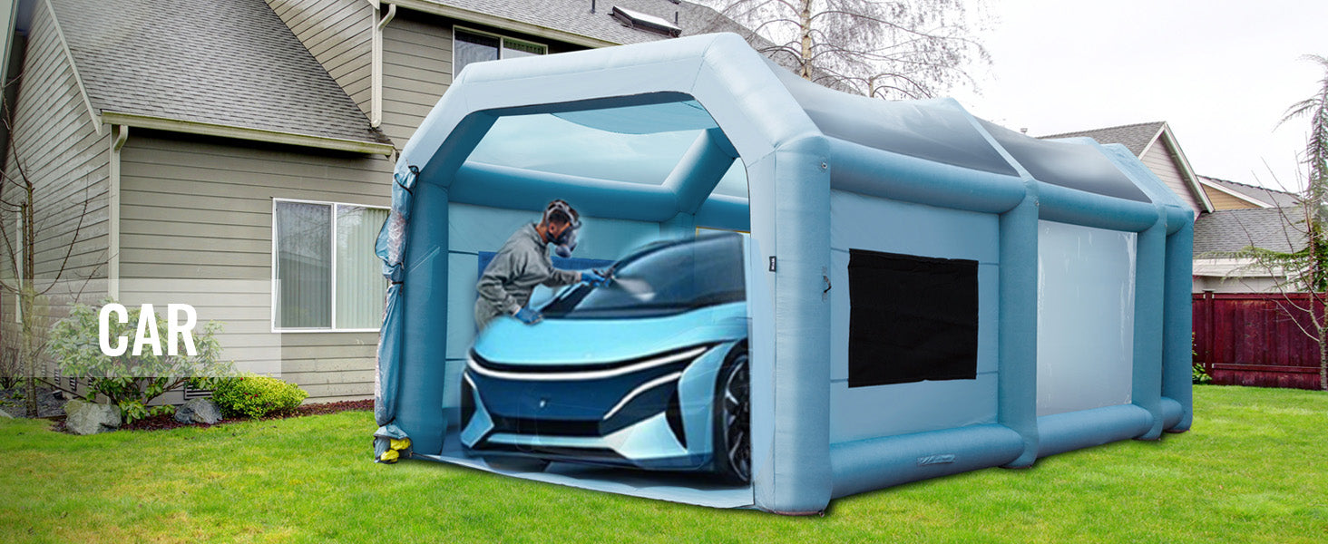 cabina de pintura inflable con sopladores