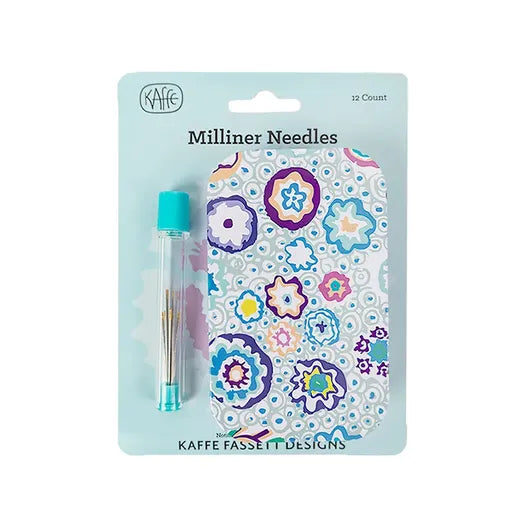 Juego de 12 Agujas de Tapicería Surtidas con Ojo Dorado - Tamaño 9-11 con estuche y lata Kaffe Fassett