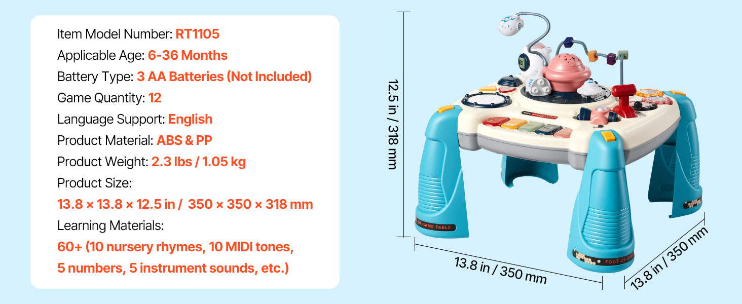 Mesa Musical Espacial para Bebés
