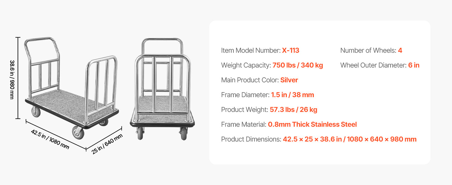 Carro de Equipaje, Carga de 340 kg
