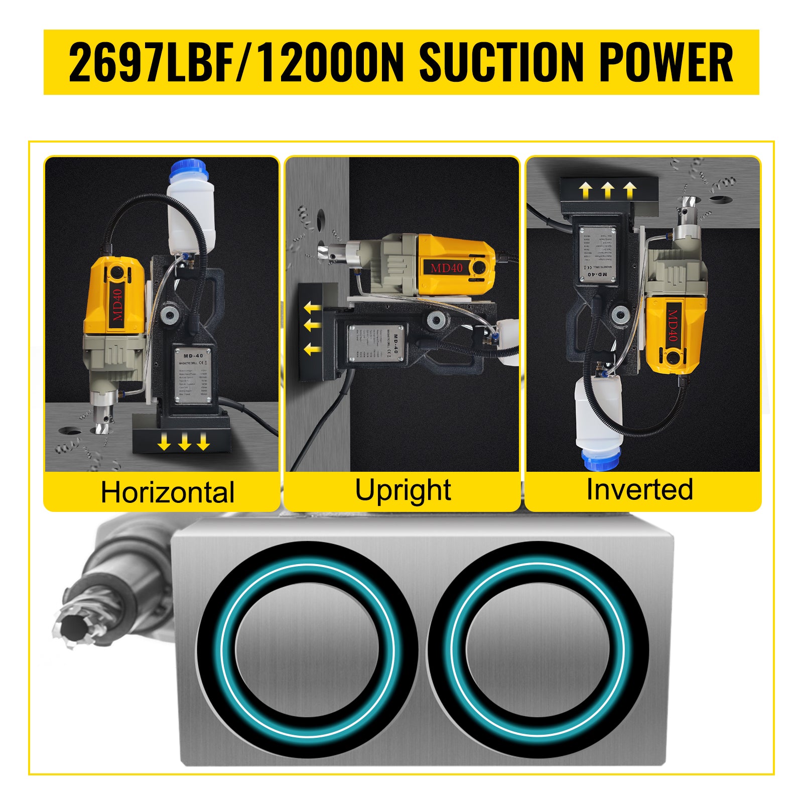 taladro magnético de 1100W, 7/12