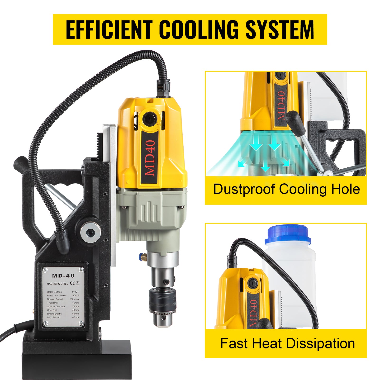 taladro magnético de 1100W, 7/12