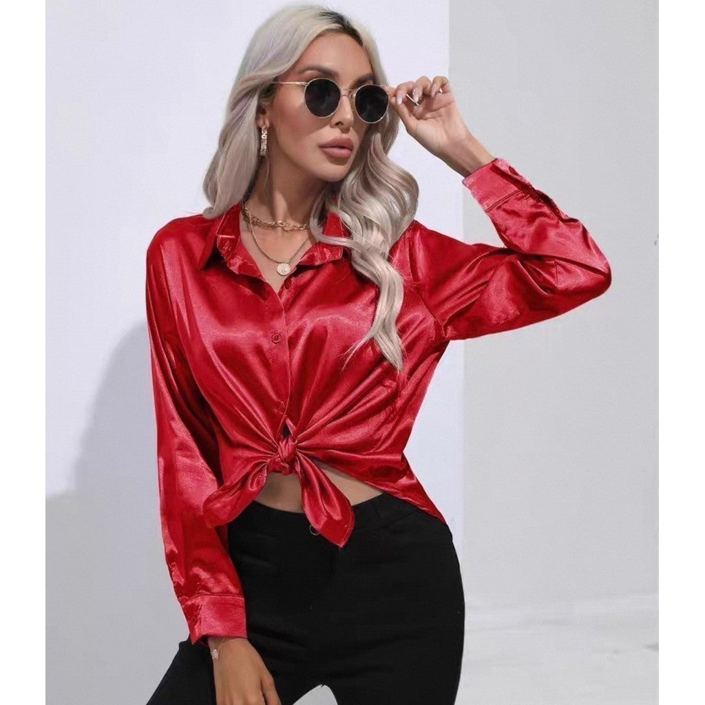 Camisa Satinada Negra