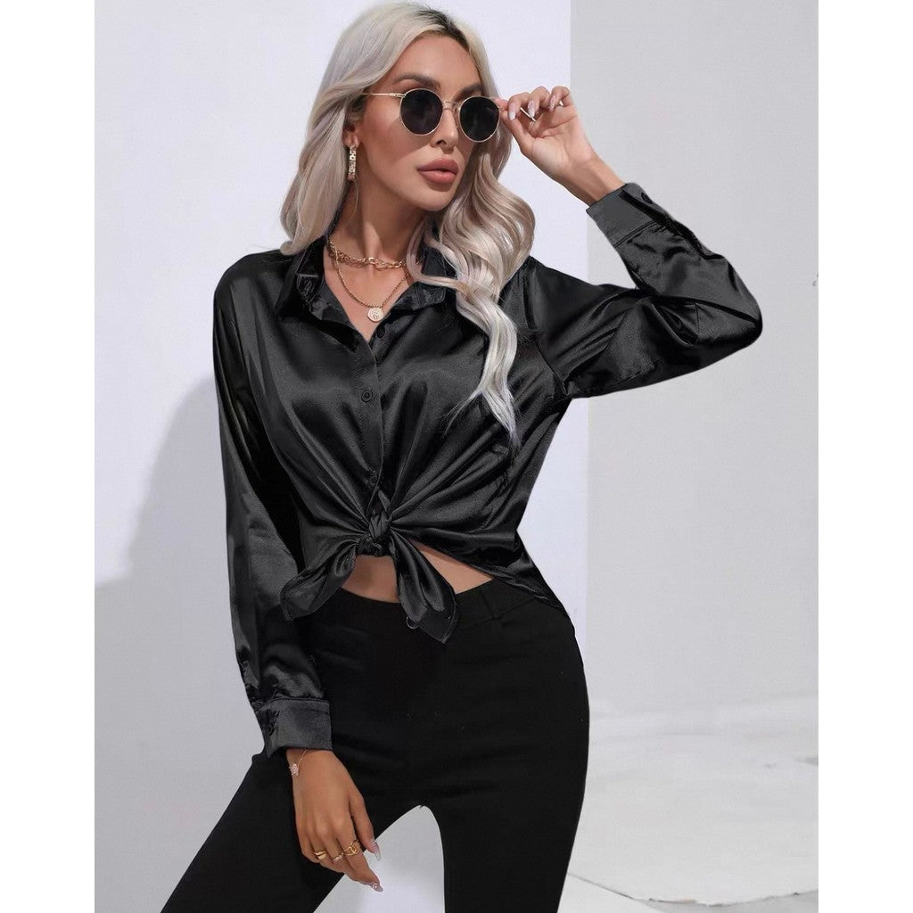 Camisa Satinada Negra