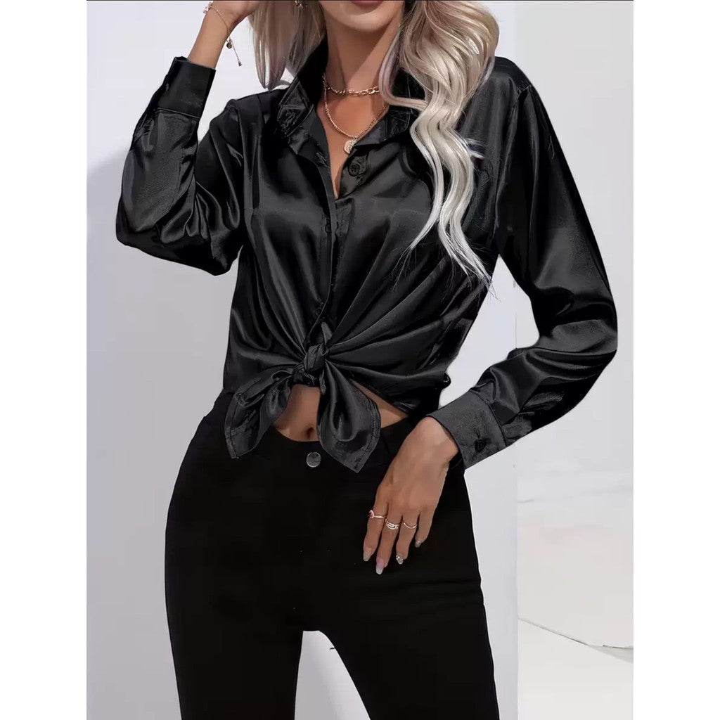 Camisa Satinada Negra