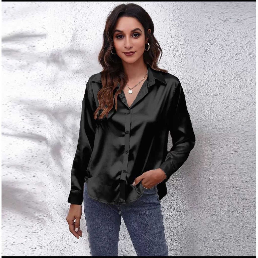Camisa Satinada Negra