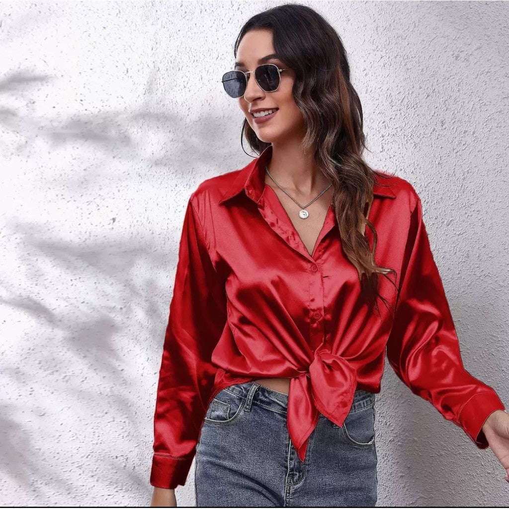 Camisa Satinada Negra