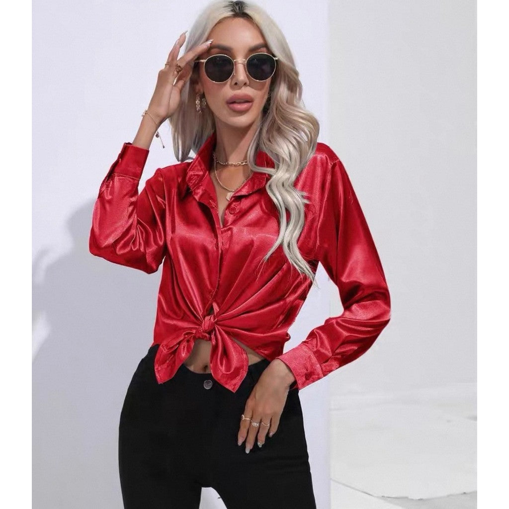 Camisa Satinada Negra