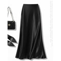 Falda Midi Satinada Negra