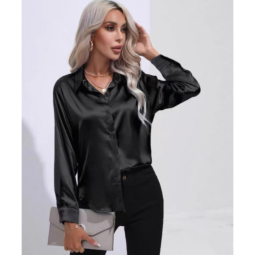 Camisa Satinada Negra
