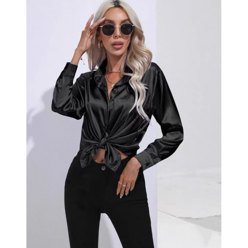 Camisa Satinada Negra