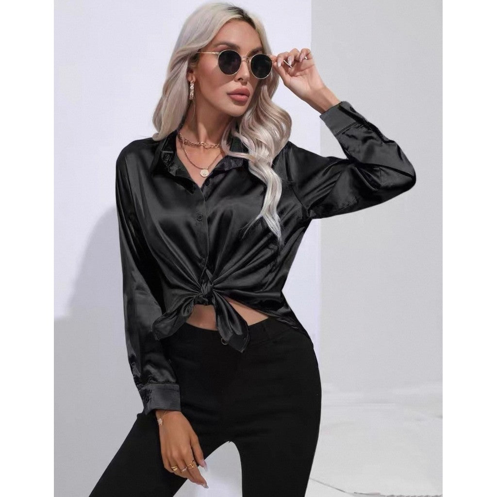 Camisa Satinada Negra