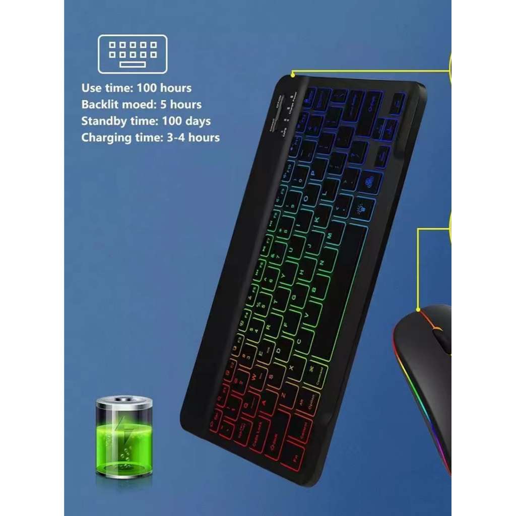 Mini teclado ultradelgado silencioso Bluetooth