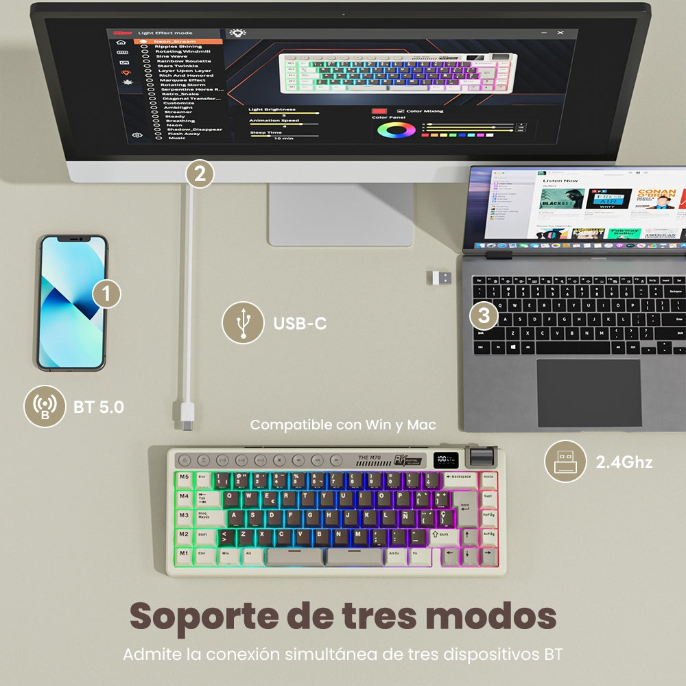 Teclado mecánico inalámbrico