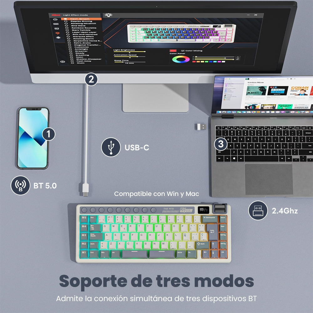 Teclado mecánico inalámbrico