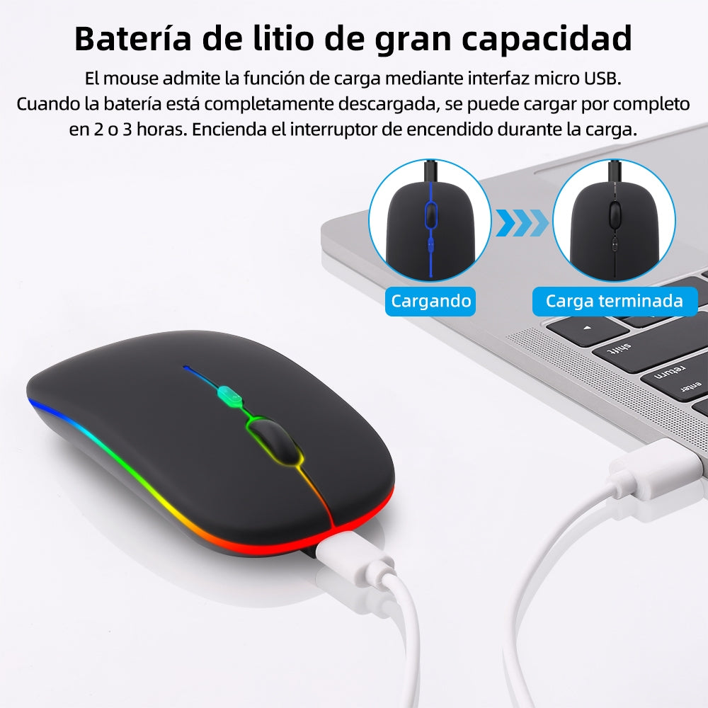 Portátil Bluetooth Ratón Inalámbrico Recargable