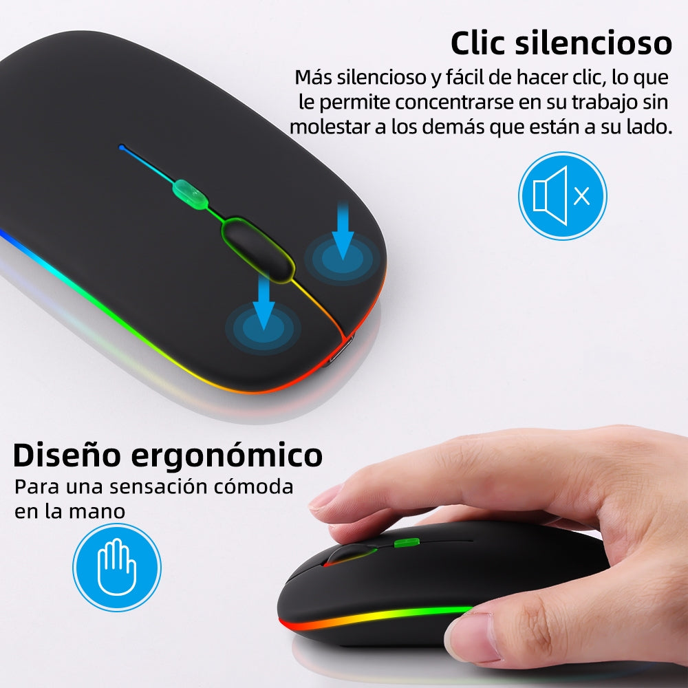 Portátil Bluetooth Ratón Inalámbrico Recargable