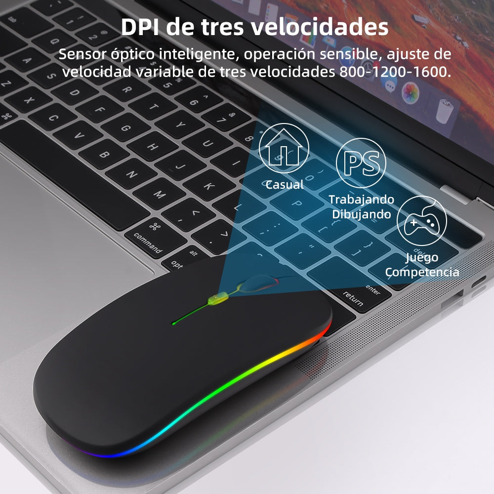 Portátil Bluetooth Ratón Inalámbrico Recargable