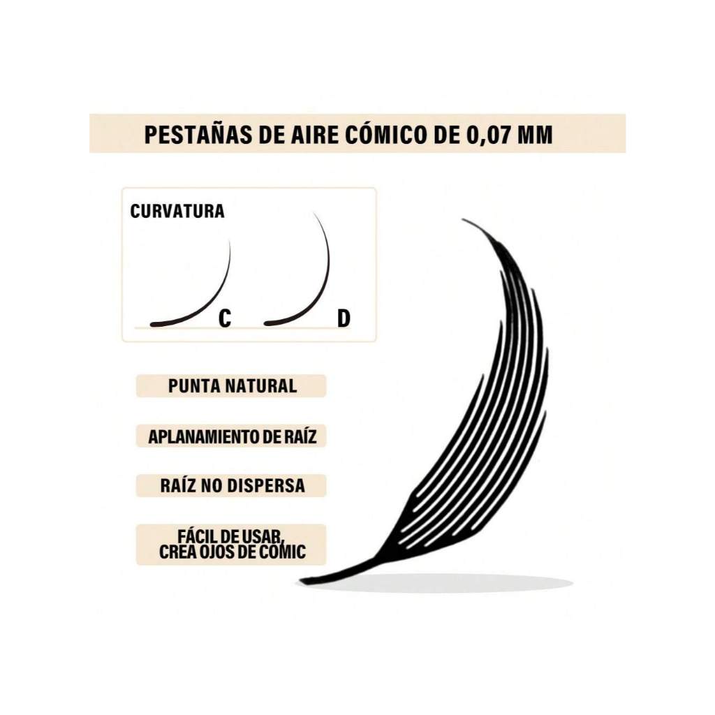 3PCS Pestañas Cómicas Individuales