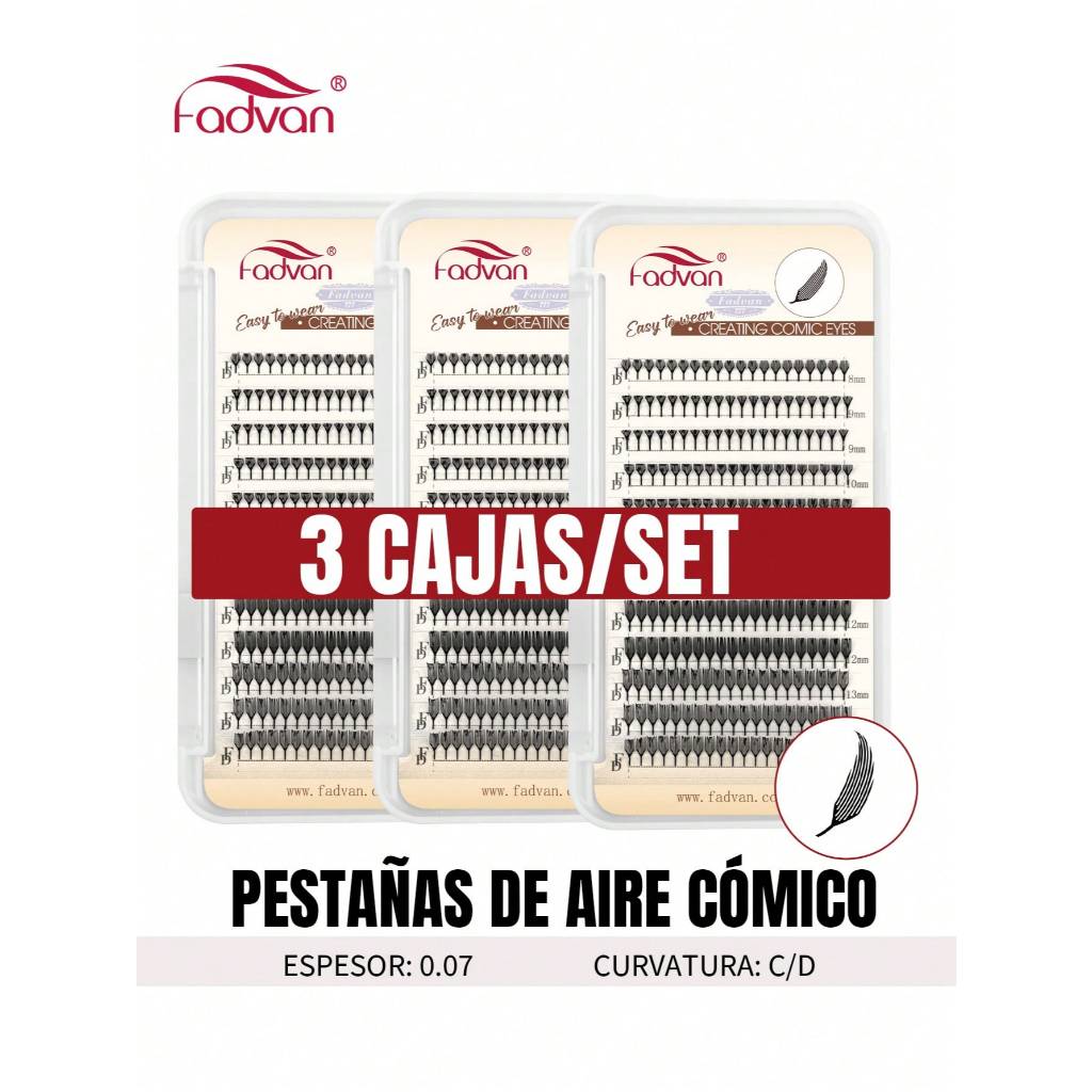 3PCS Pestañas Cómicas Individuales