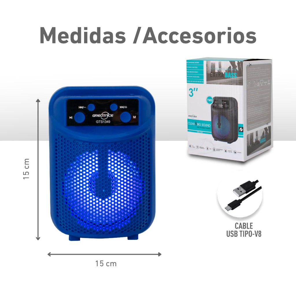 Mini bocina 3 pulgadas LED