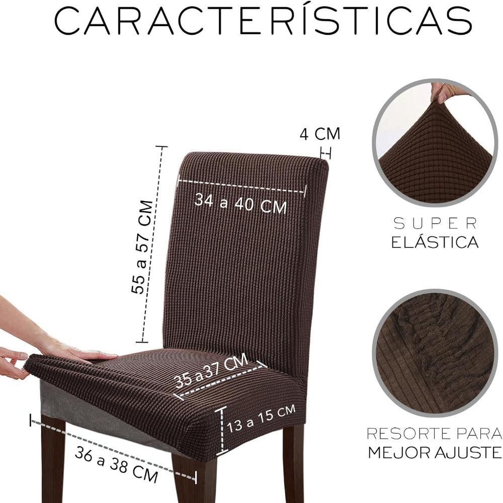 6 Piezas Fundas de Sillas Elásticas,Impermeables y Ajuste Perfecto