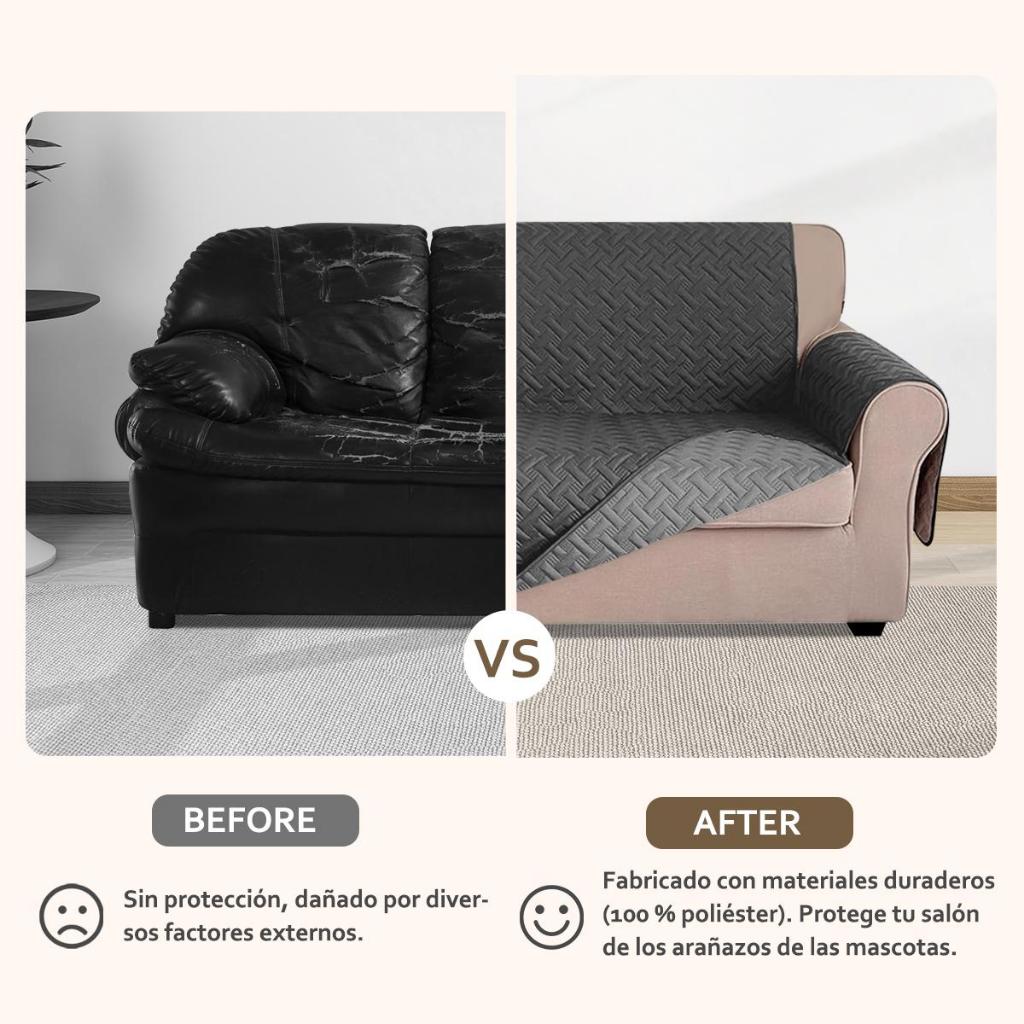 Juego de 3 Piezas Protector de Sofá,Cubre Sala Doble Vista