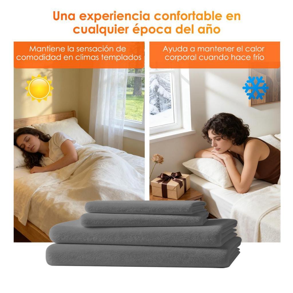 Sábanas Térmicas Polar Ultra Suaves Juego Completo con Sábana de Cajón Individual