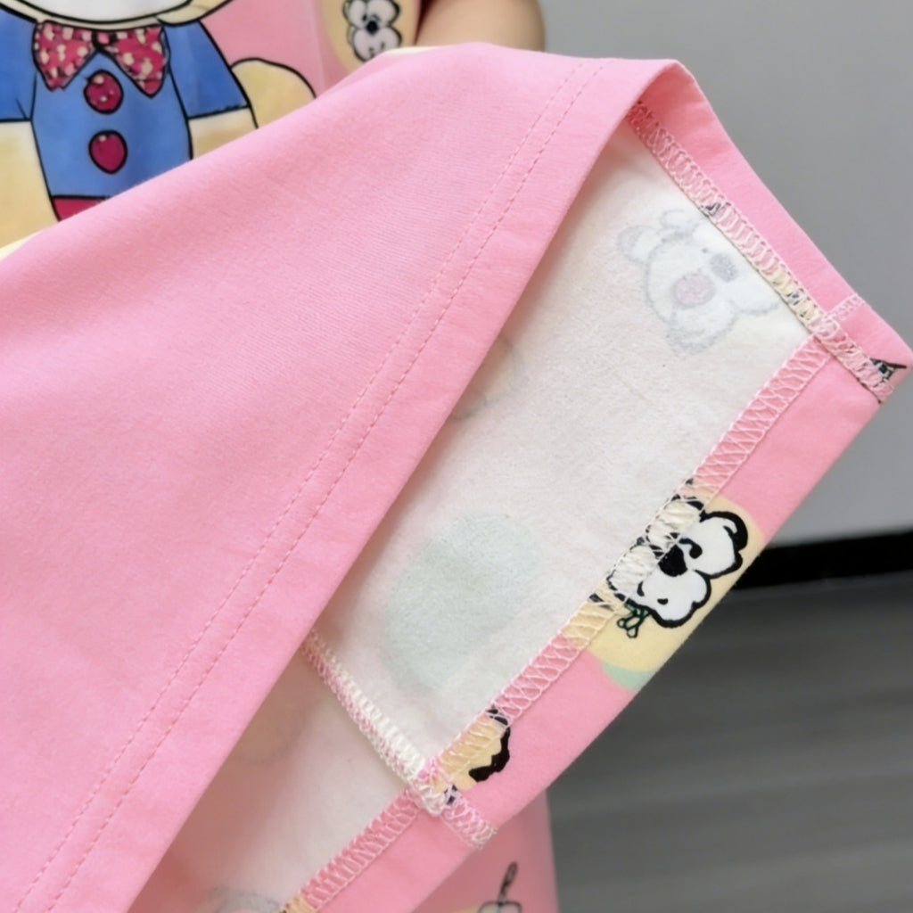 Pijama Mujer 4 Suave Estampado Oso Rosa Conjunto Corto Largo