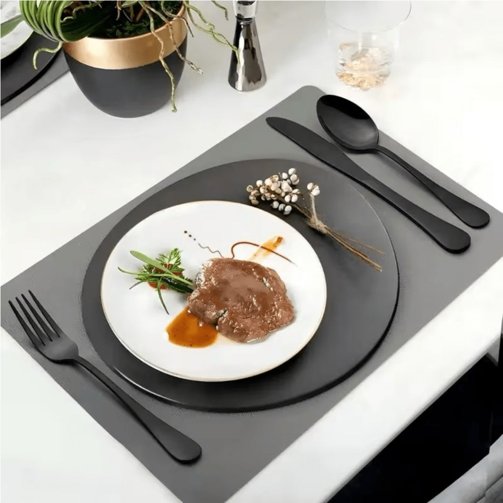 Juego Cubiertos Dorado 24/30Pz Acero Inoxidable Cuchillo Tenedor Cuchara